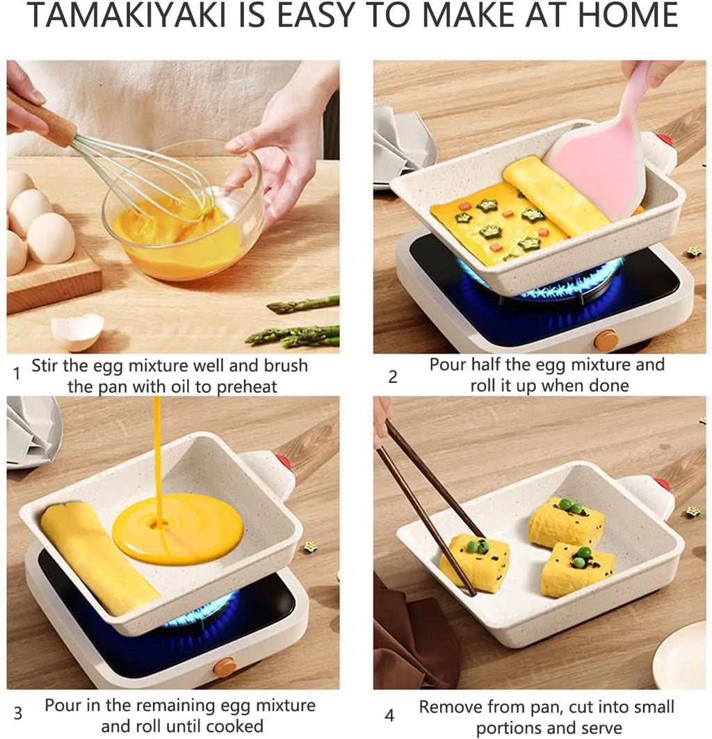 KEMORELA Tamagoyaki Pan – Non-Stick Japanese Egg Pan