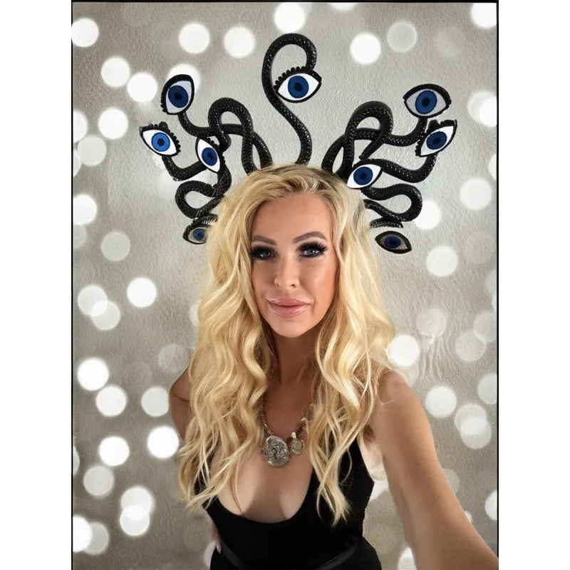 Light-Up Evil Eye Snake Crown Headband | Rave Festival Cosplay