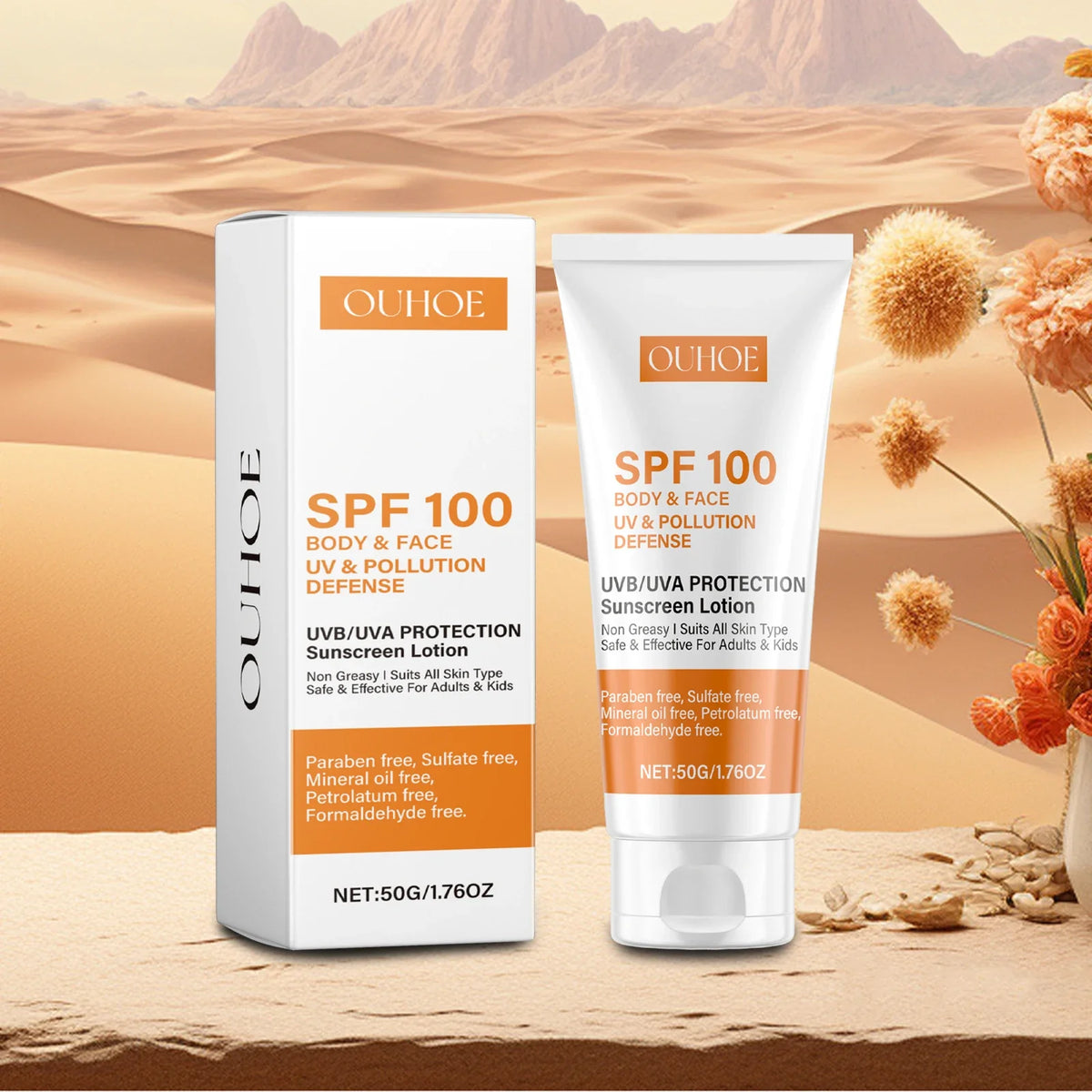 SPF 100+ Face & Body Sunscreen – Non-Greasy UVA/UVB Block