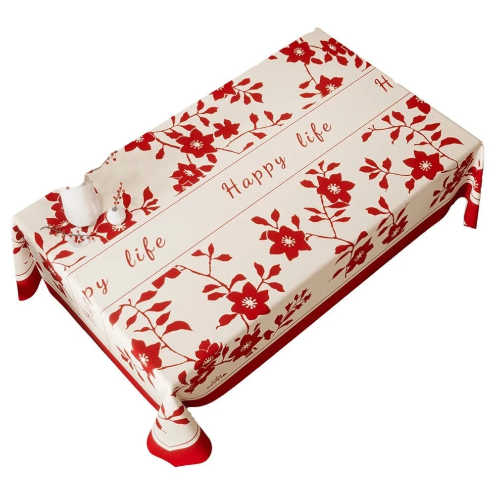 Waterproof Year Tablecloth Stain Resistant Washable Table Cover