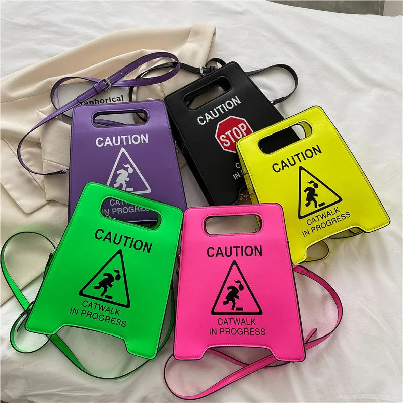 Novelty "Catwalk in Progress" PU Leather Crossbody Bag