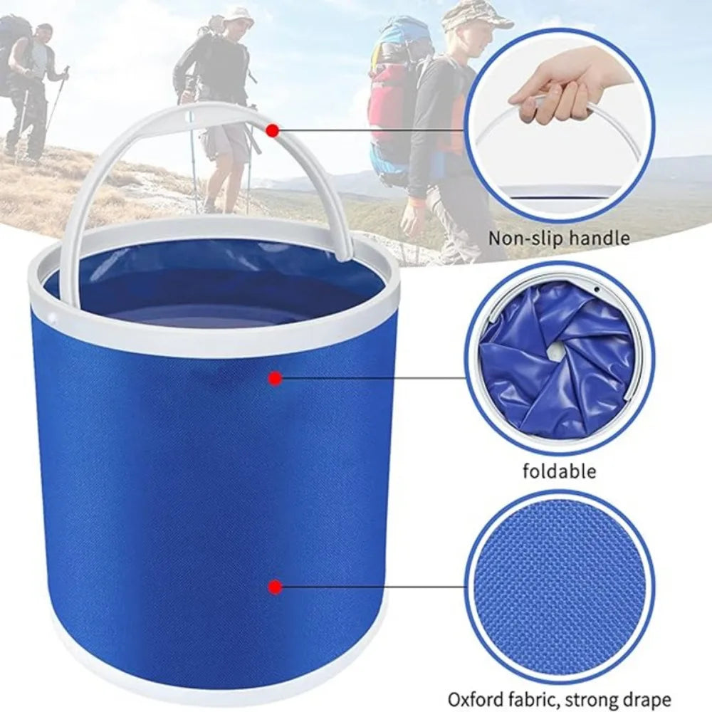 9L Collapsible Oxford Bucket – Car Wash, Camping & Fishing