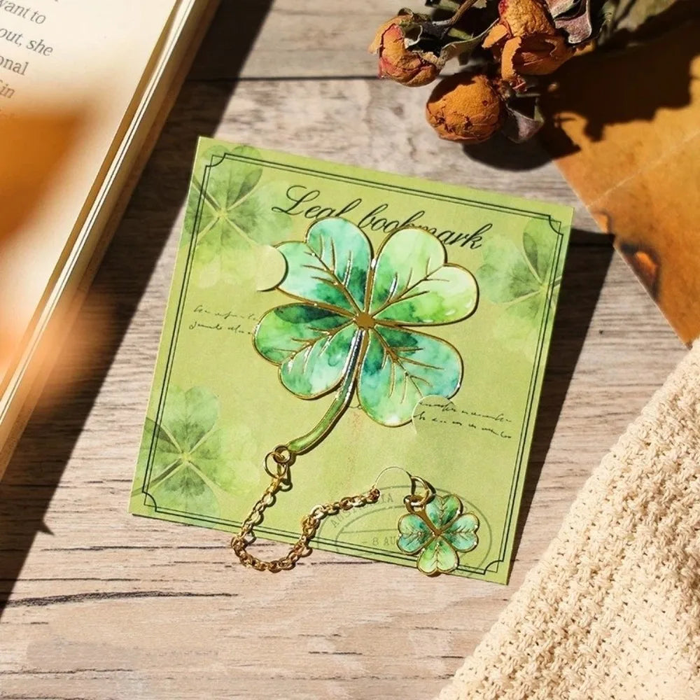 Gilt-Edged Leaf Metal Bookmark | Elegant Stainless Steel Gift