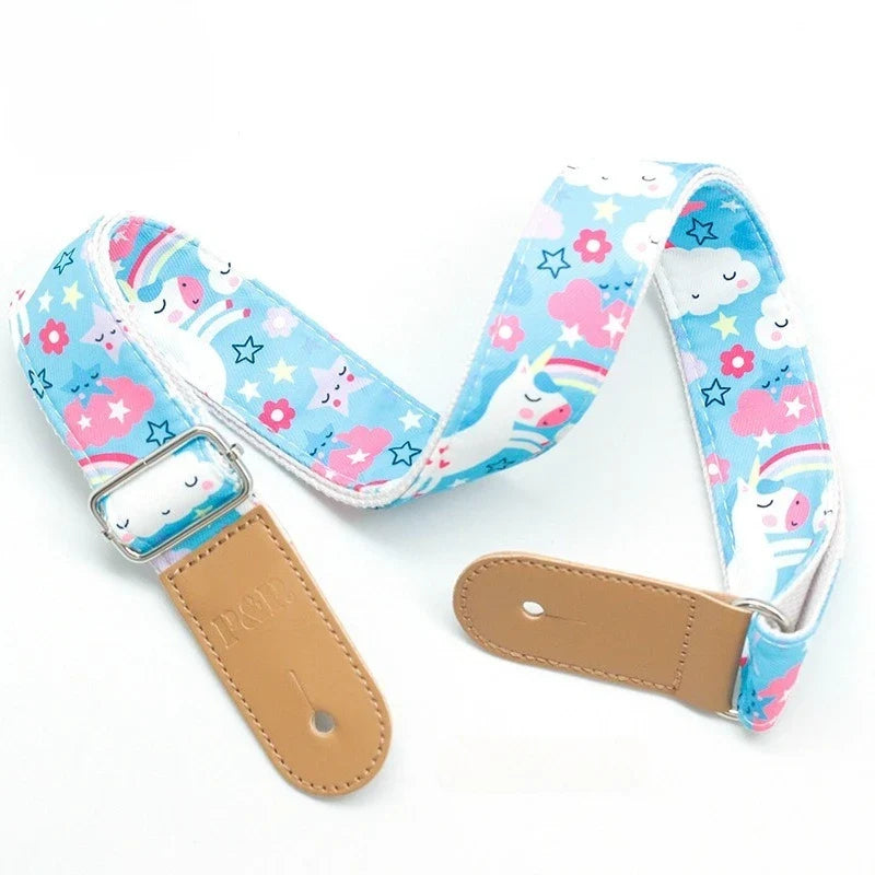 Cartoon Ukulele & Guitar Strap – Adjustable Fabric Belt