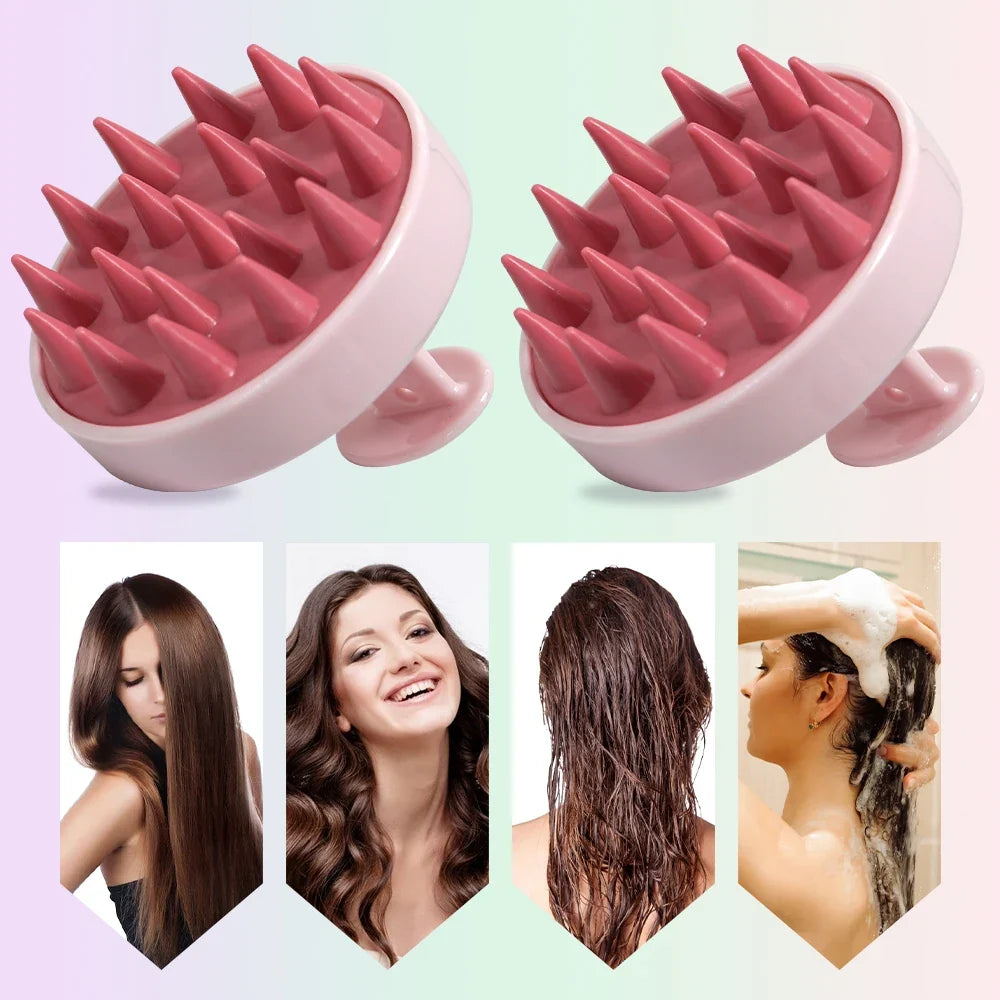 Soft Silicone Scalp Massager Shampoo Brush – Men & Women