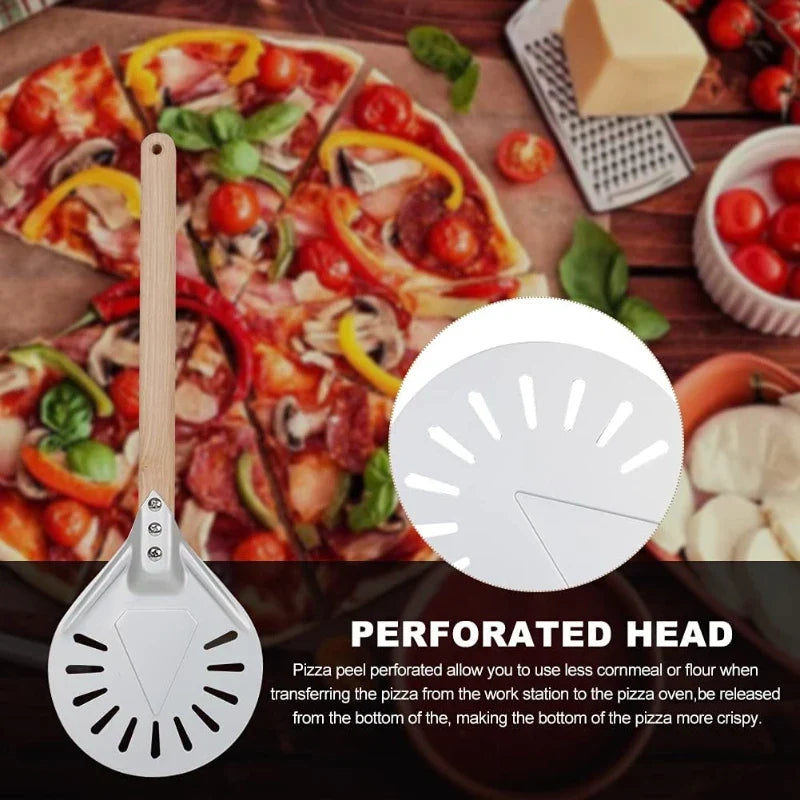 PGY Perforated Pizza Peel 7/8/9 Inch – Aluminum Wood Handle