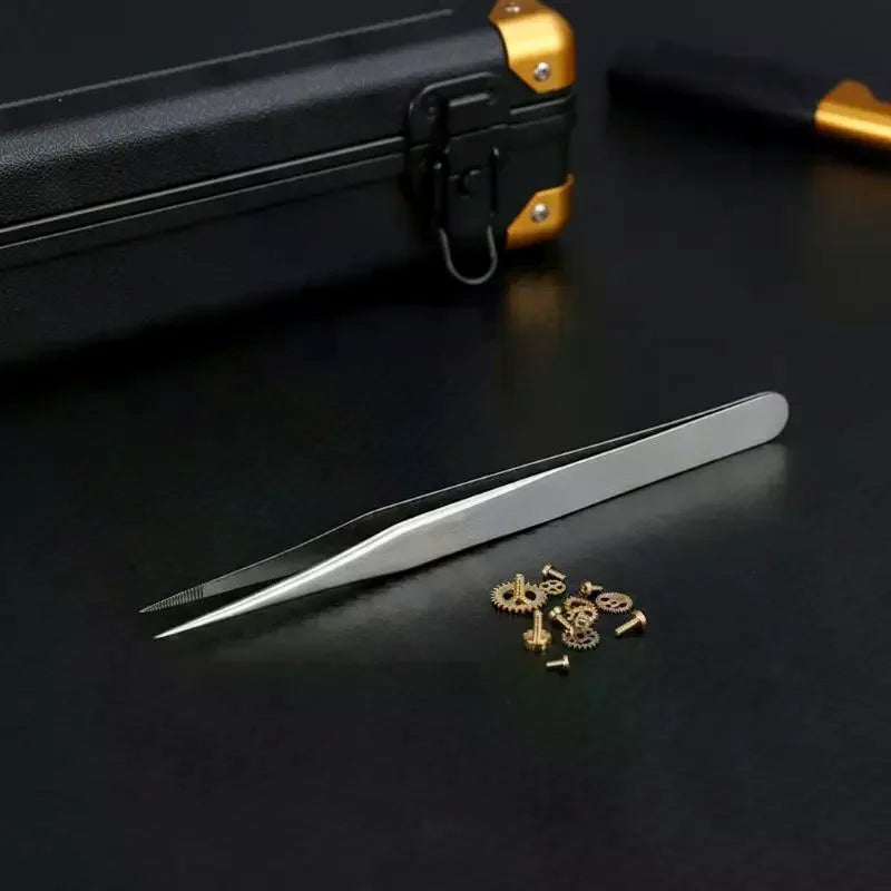 Stainless Steel Tweezers Bent Straight Fine Work Crafts