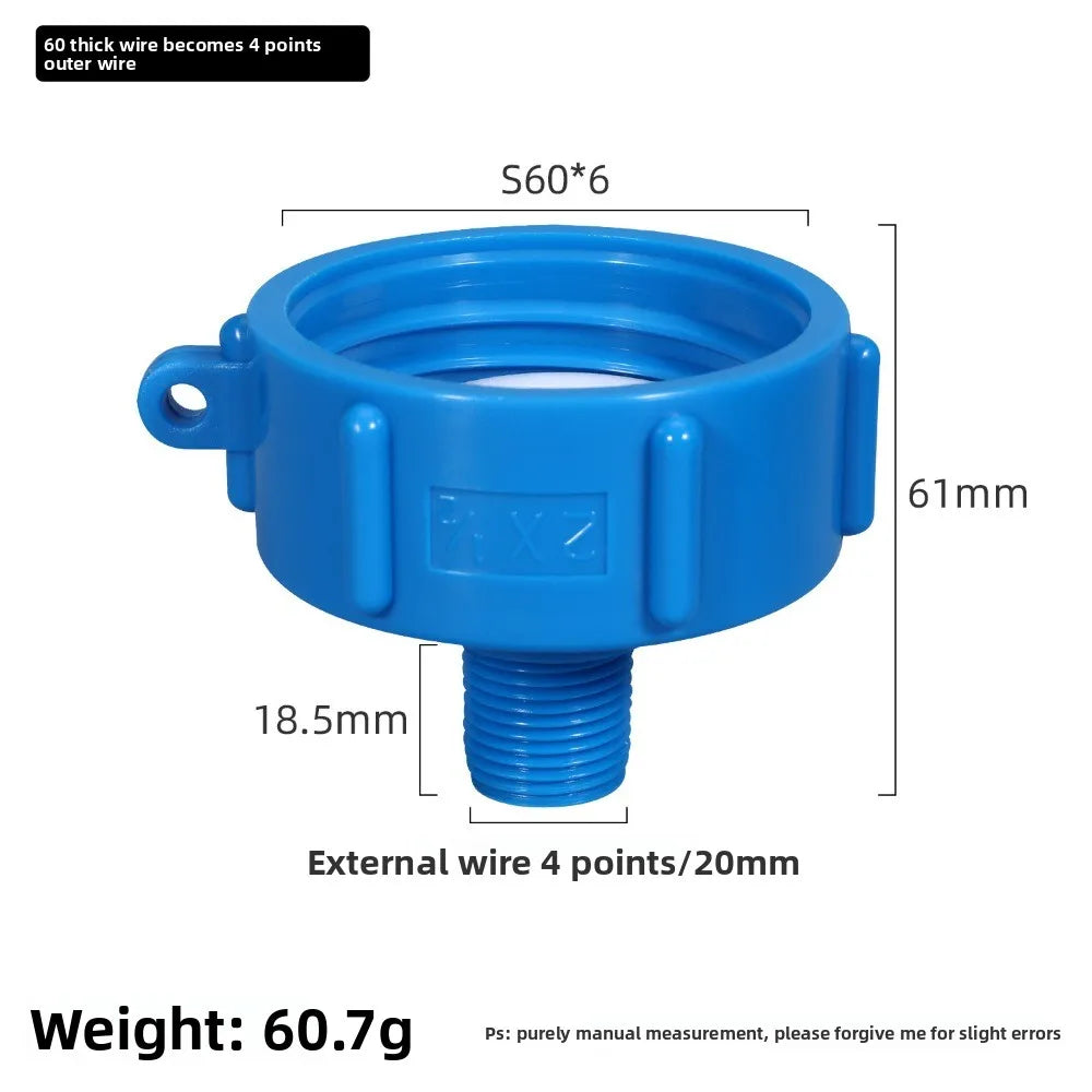 IBC Tank Adapter 60mm to 1/2"–2" BSP Male Pipe Fitting