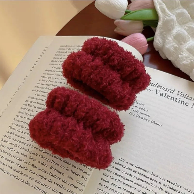 Strawberry Terry Cloth Headband & Wristband Set – 3 Pcs