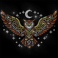 Owl Rhinestone Iron-On Appliqué – Glitter Heat Transfer Sheet