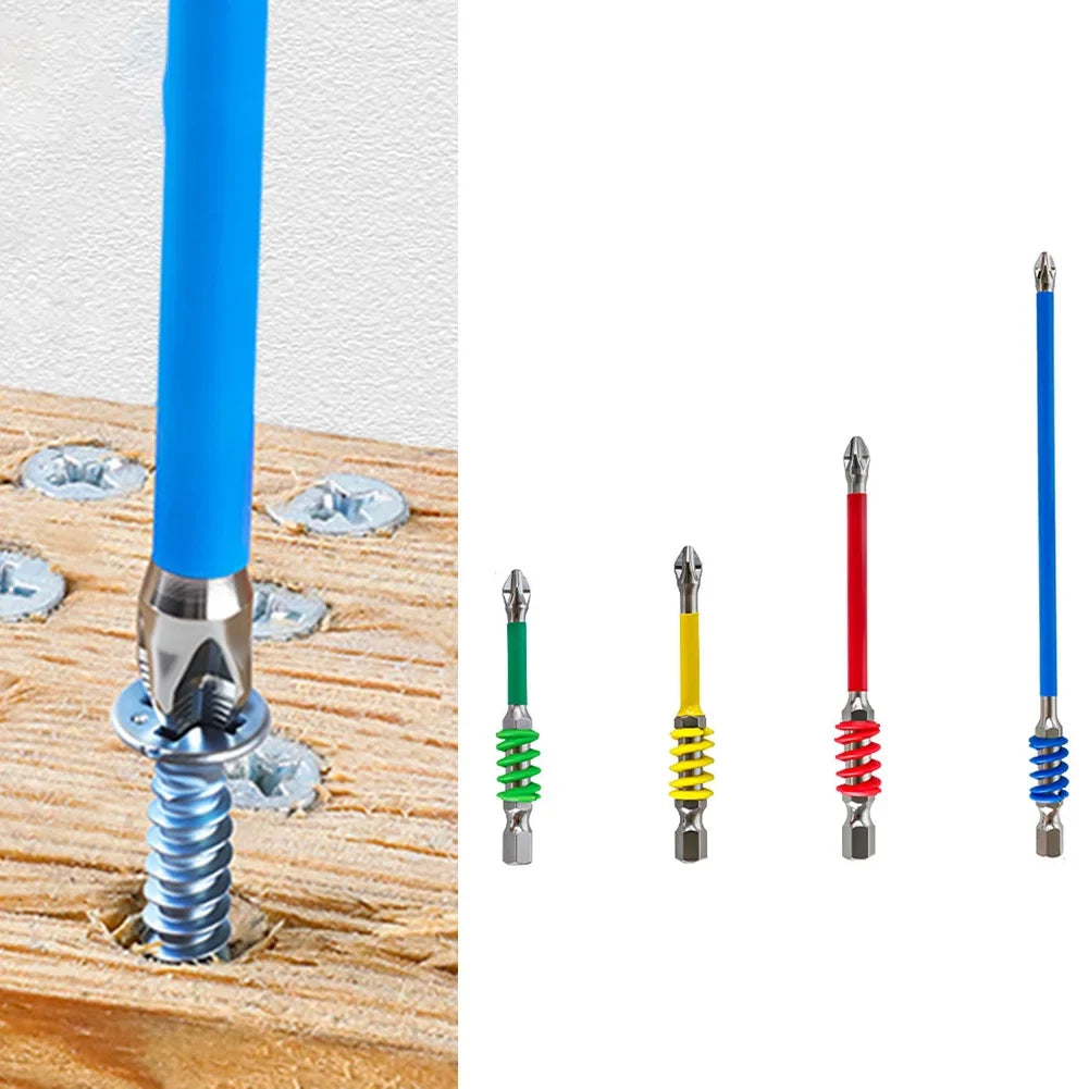 4-Piece PH2 Spring-Loaded Screwdriver Bit Set – Non-Slip Carbide