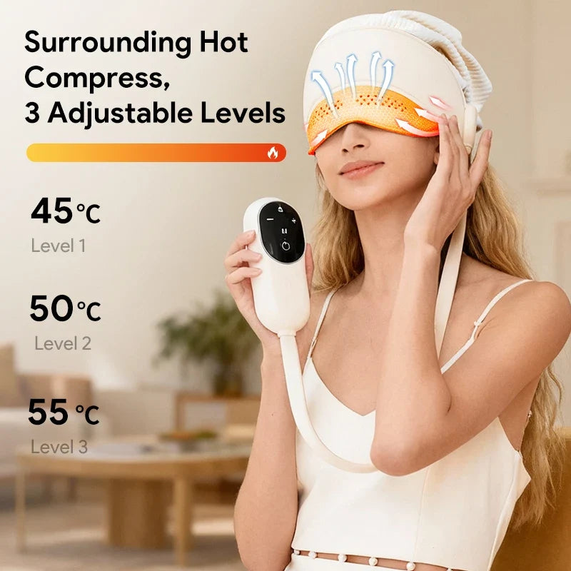 Graphene Heating Head Massager – Air Pressure & Eye Compress