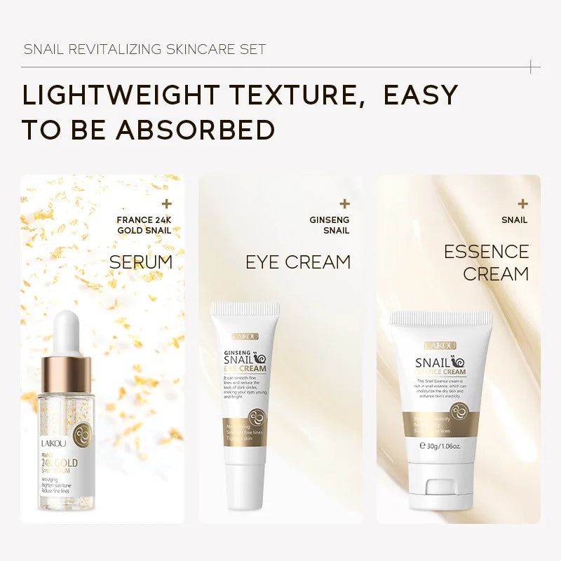 LAIKOU Vitamin C Skin Care Sets Face Cream Serum Eye Moisturizing