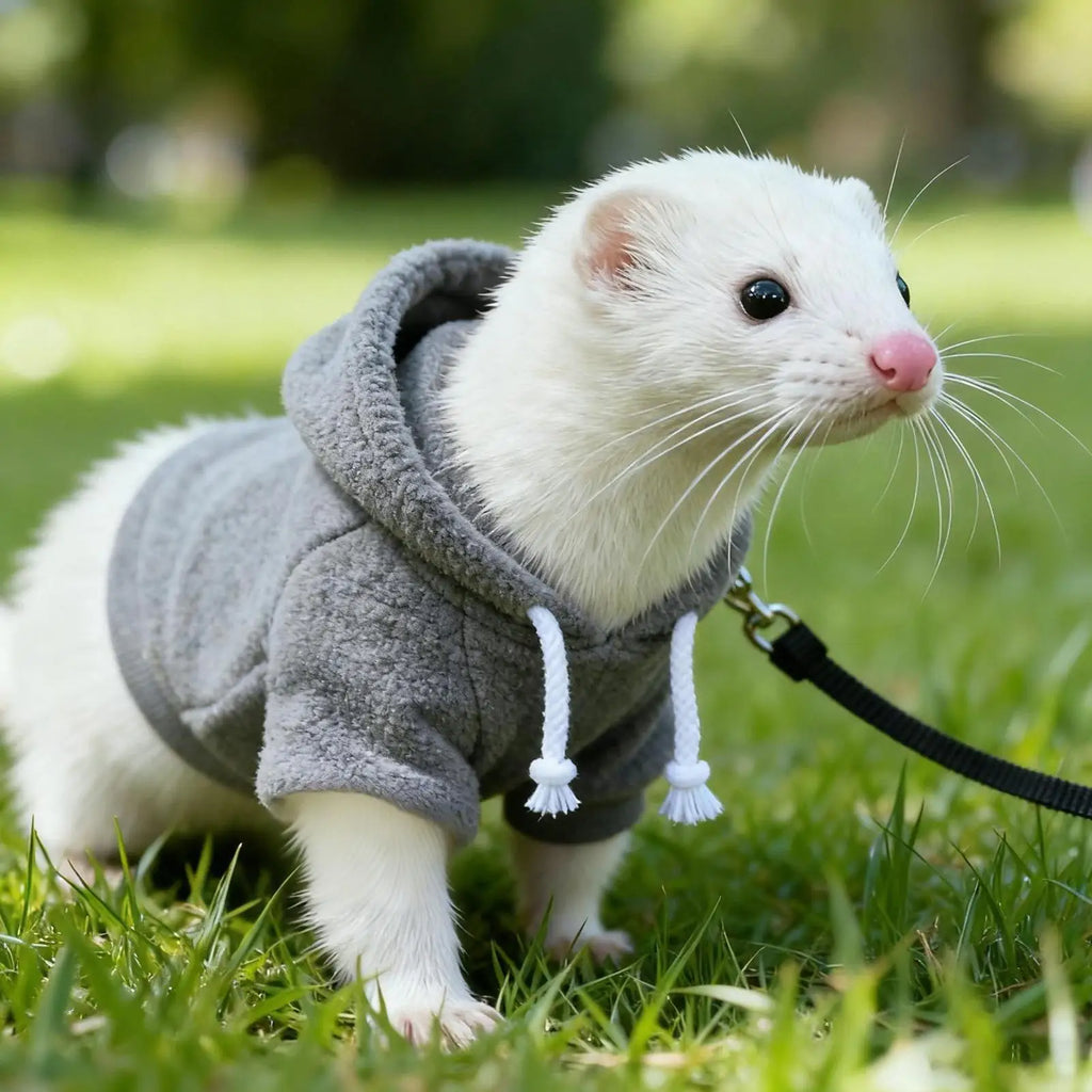 Ferret Hoodie Costume & Harness Set for Small Pets