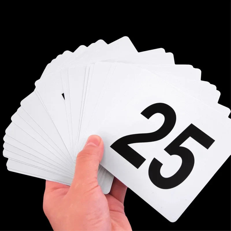 PVC Table Number Cards 1–100 | Wedding & Restaurant Signs