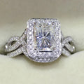 Huitan Geometric Cubic Zirconia 2-Piece Women's Ring Set
