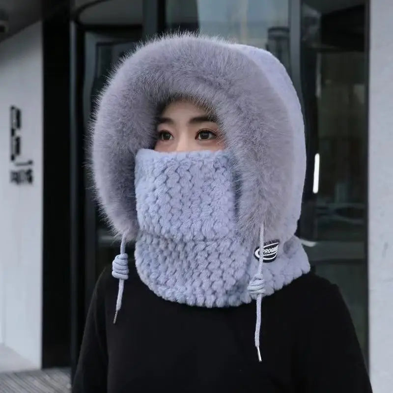 Women's Winter Thermal Hat Hood Scarf & Mask | Windproof
