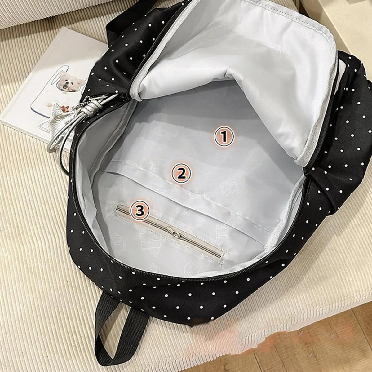 Piano Print Travel Backpack – Lightweight Laptop Bookbag