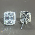 Huitan Geometric Cubic Zirconia Stud Earrings – Women's Fashion