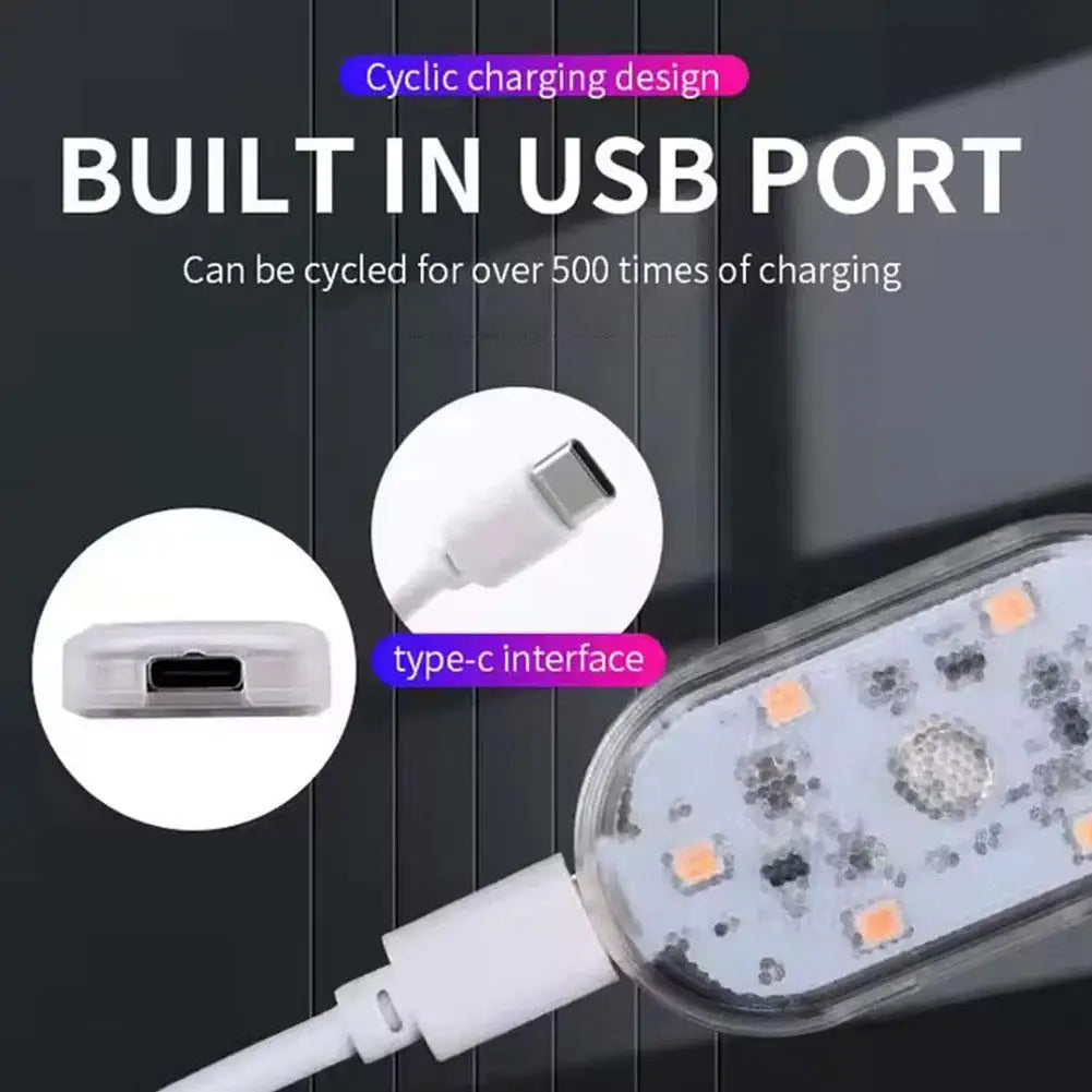 Mini Magnetic LED Car Touch Light – USB Rechargeable Interior Lamp