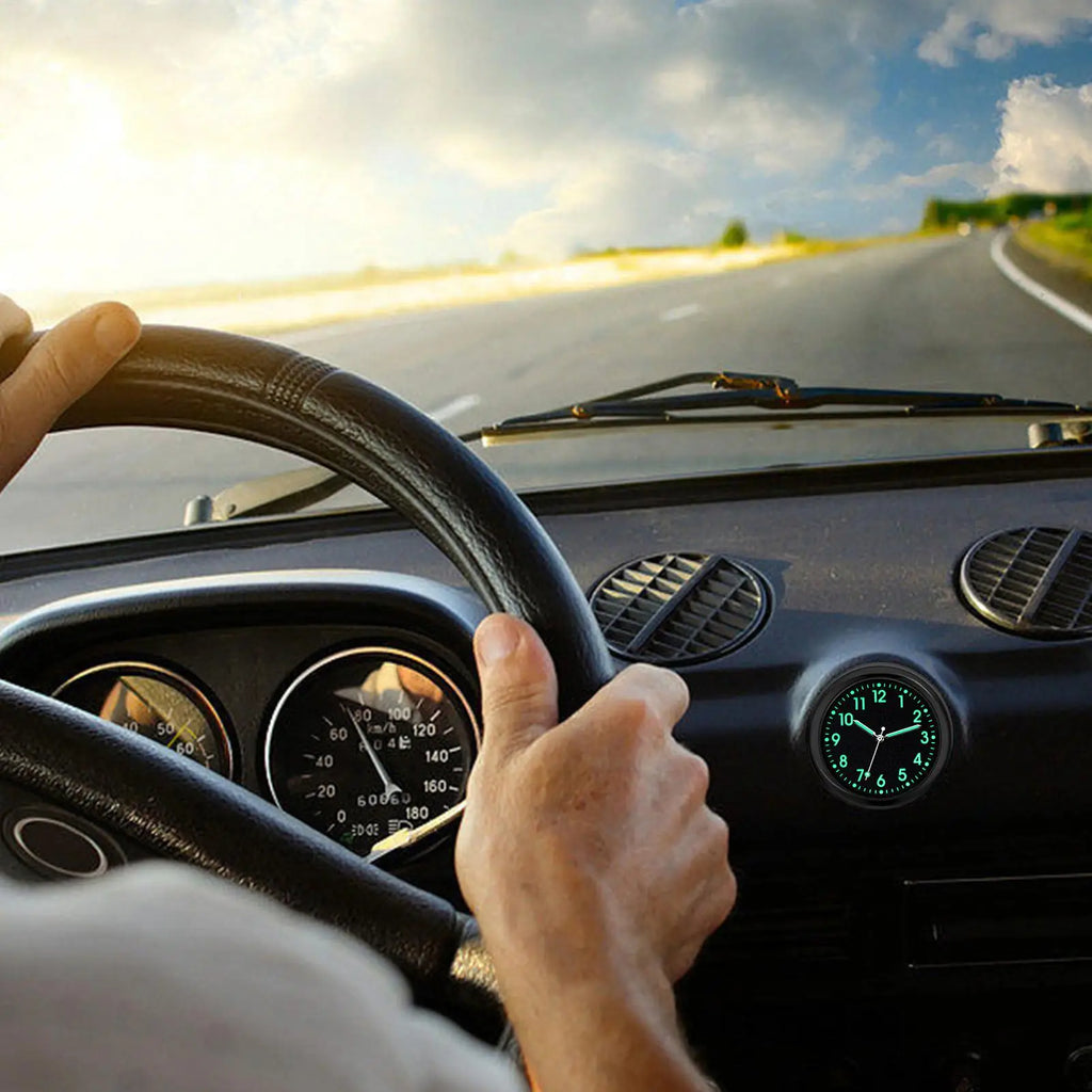 Glowing Analog Car Dashboard Clock | Stick-On Quartz Clock