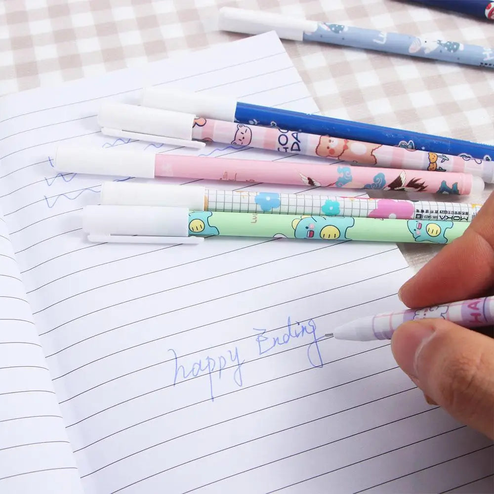 Kawaii Erasable Gel Pen 0.5mm Blue Ink – Cartoon Student Pen