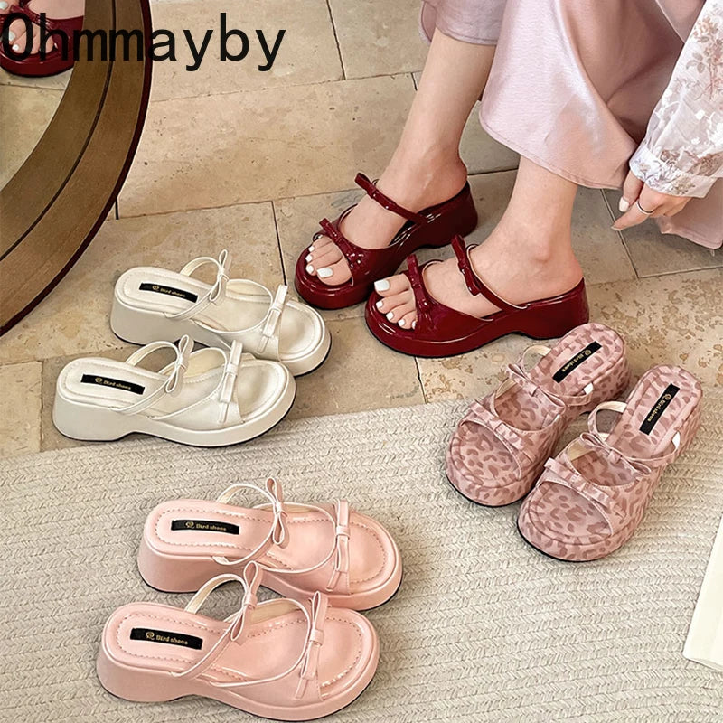 Women's Platform Wedge Slides – Open Toe Summer Sandals