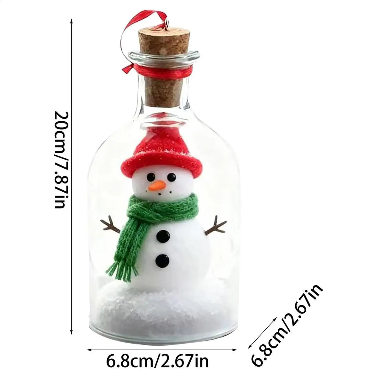 Recordable Snowman Christmas Keepsake Bottle Ornament