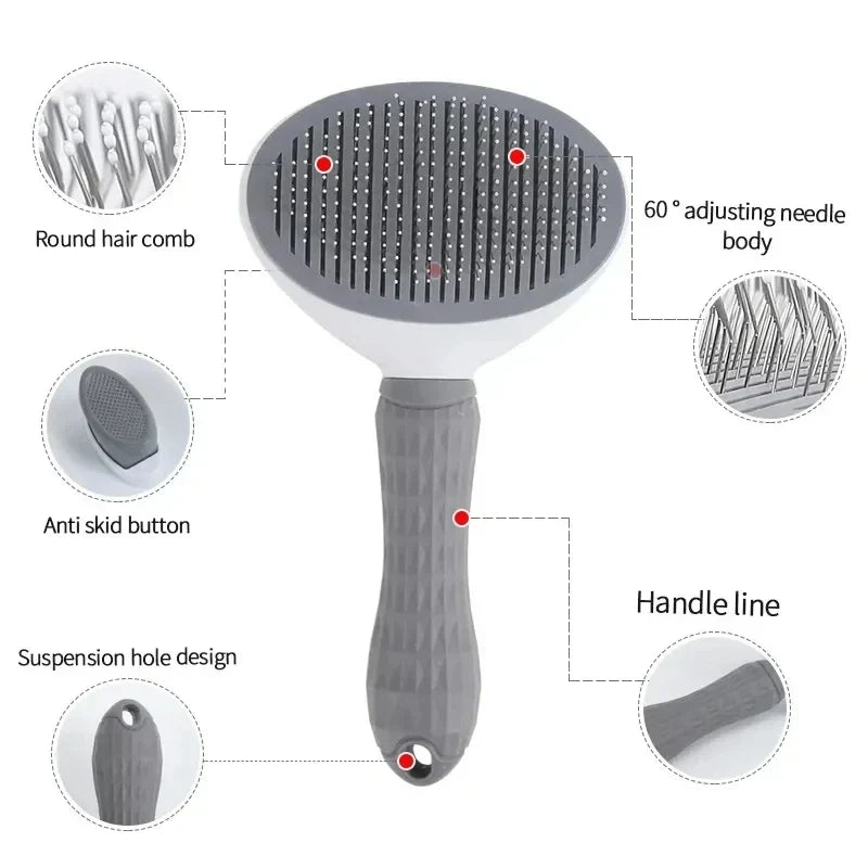 Pet Dog Brush Cat Comb Self Cleaning Hair Remover Dogs Cats Grooming