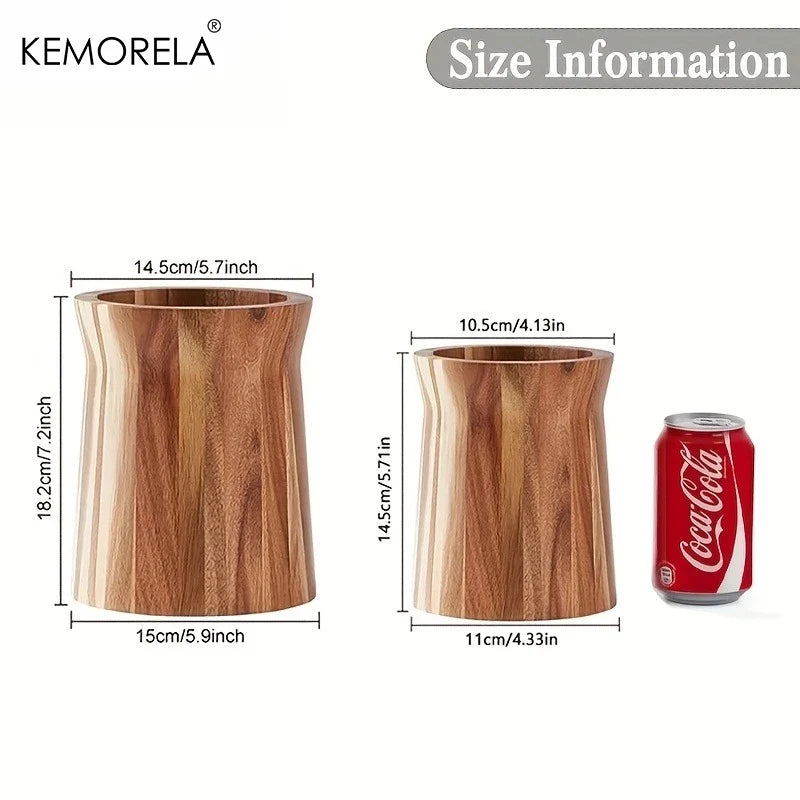 KEMORELA 360° Rotating Wooden Utensil Holder & Caddy