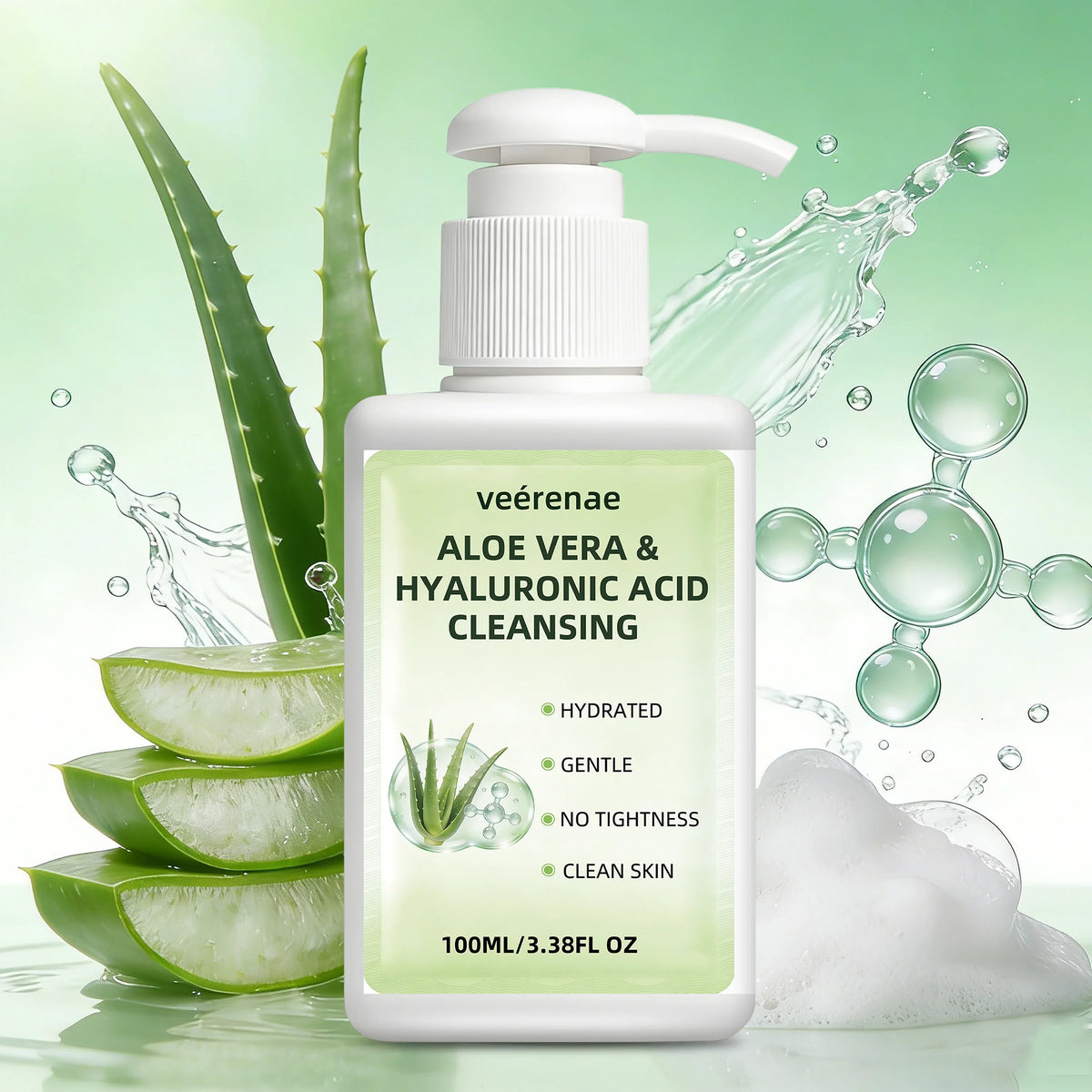 Aloe Vera & Hyaluronic Acid Face Wash – All Skin Types