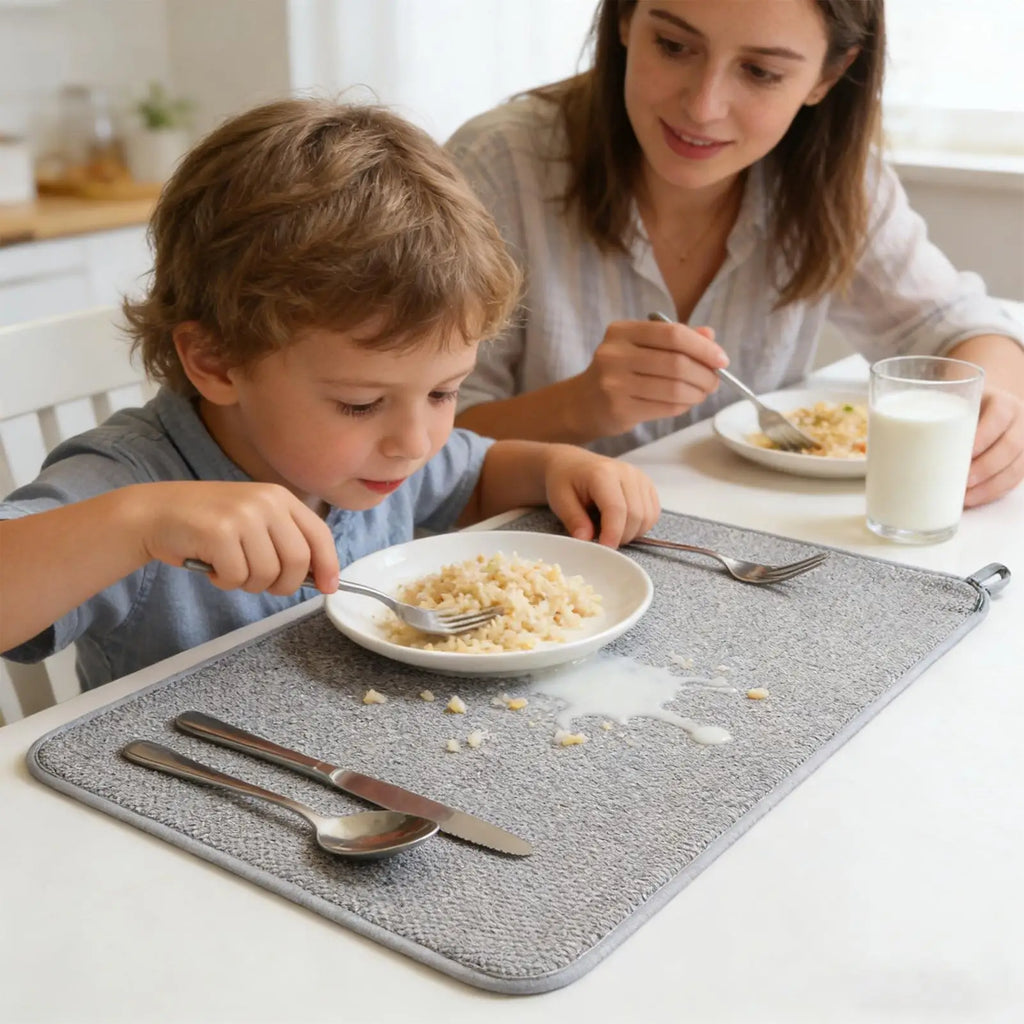 Large Microfiber Dish Drying Mat – Non-Slip Kitchen Counter Pad