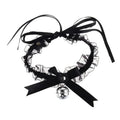 Fashion Women Gothic Simple Sexy Lace Collar Pendant Bow Knot Bell