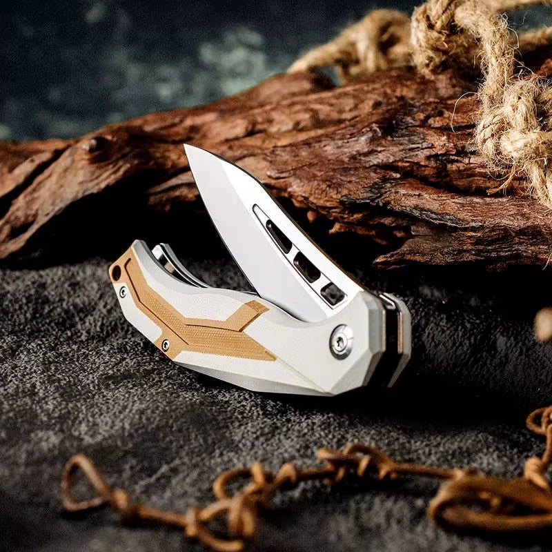 G10 Folding Knife – D2 Steel Blade for Camping & Hiking
