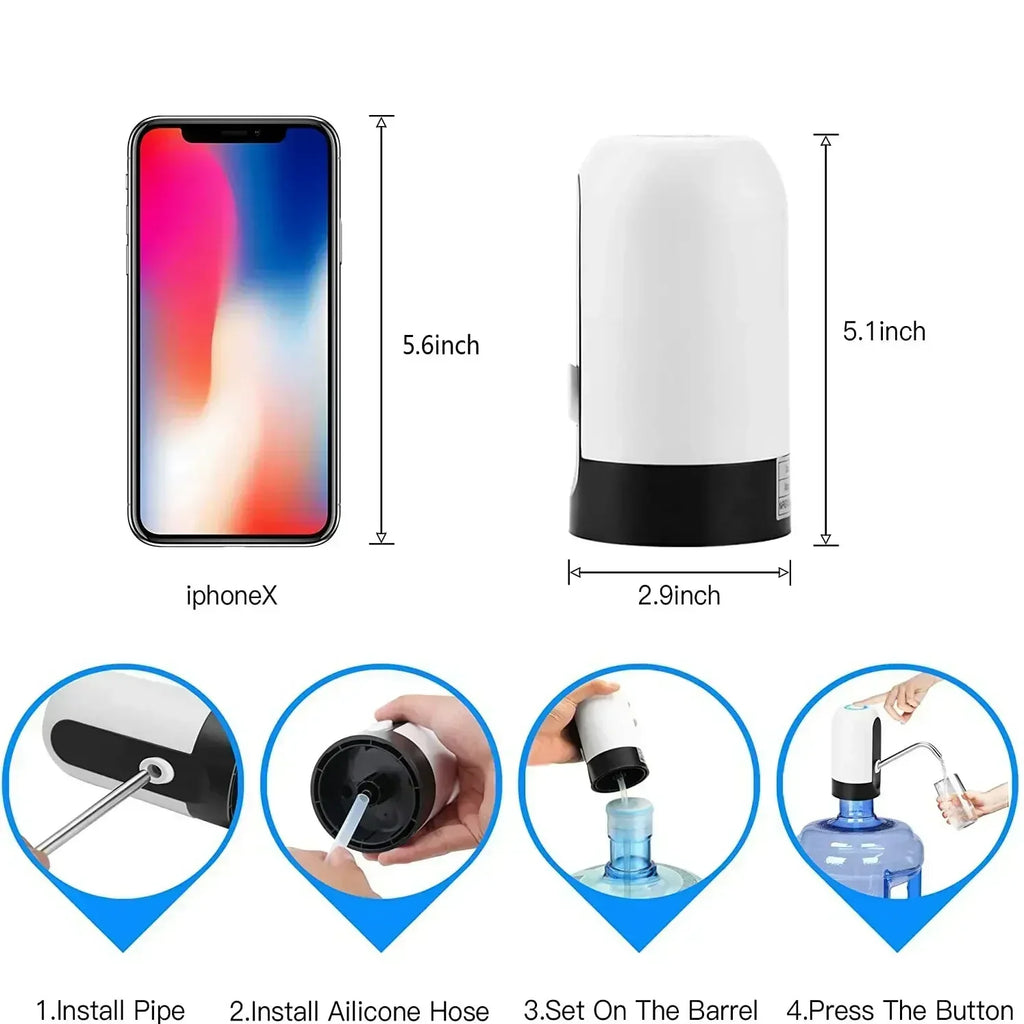 USB Electric Water Jug Pump Dispenser – Rechargeable & Portable