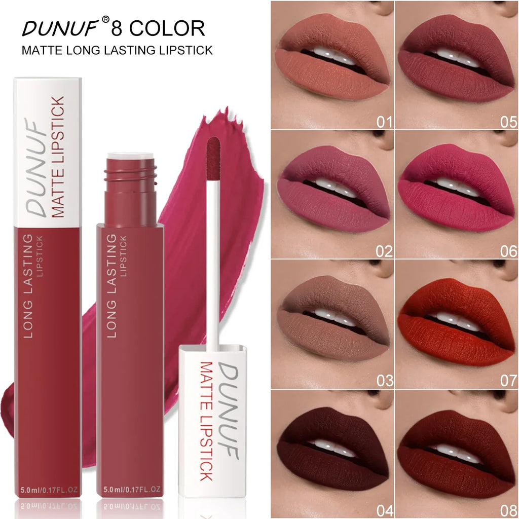 DUNUF Matte Lip Gloss – Waterproof, Long-Lasting, Non-Stick