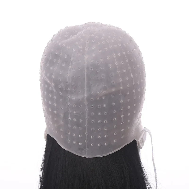 Silicone Hair Highlighting Cap with Hook Needle – Reusable Dye Set
