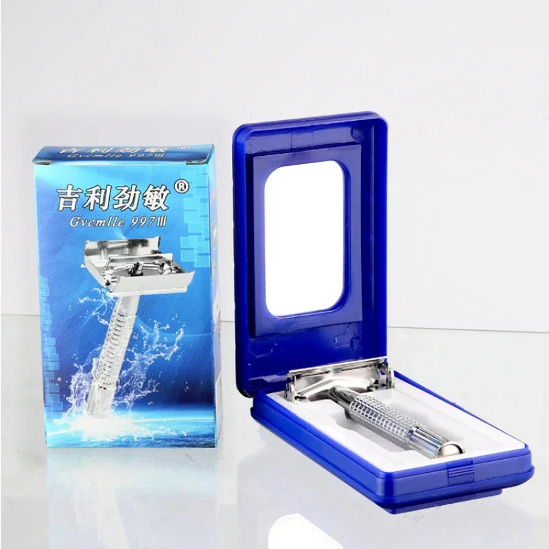 Men's Stainless Steel Safety Razor Holder Set – 3pcs
