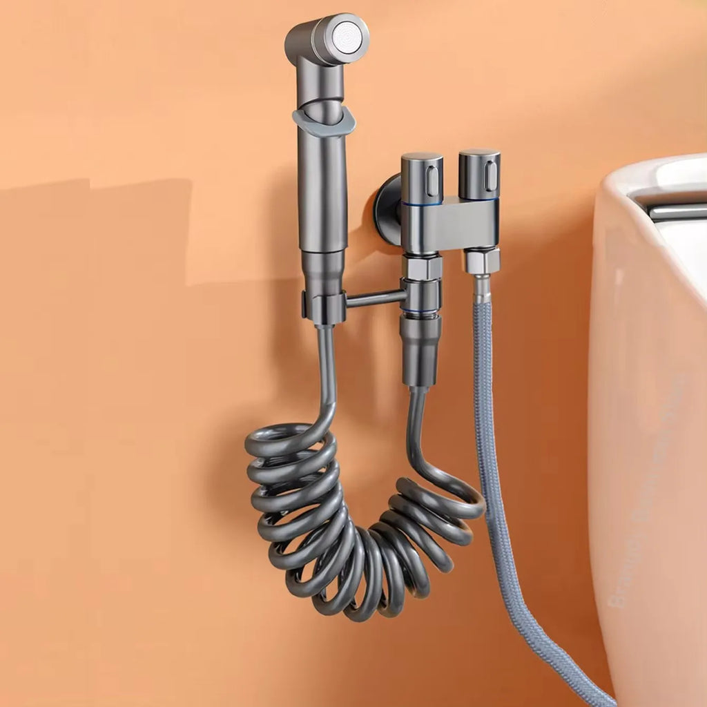 Wall-Mounted Bidet Sprayer & Double Outlet Angle Valve