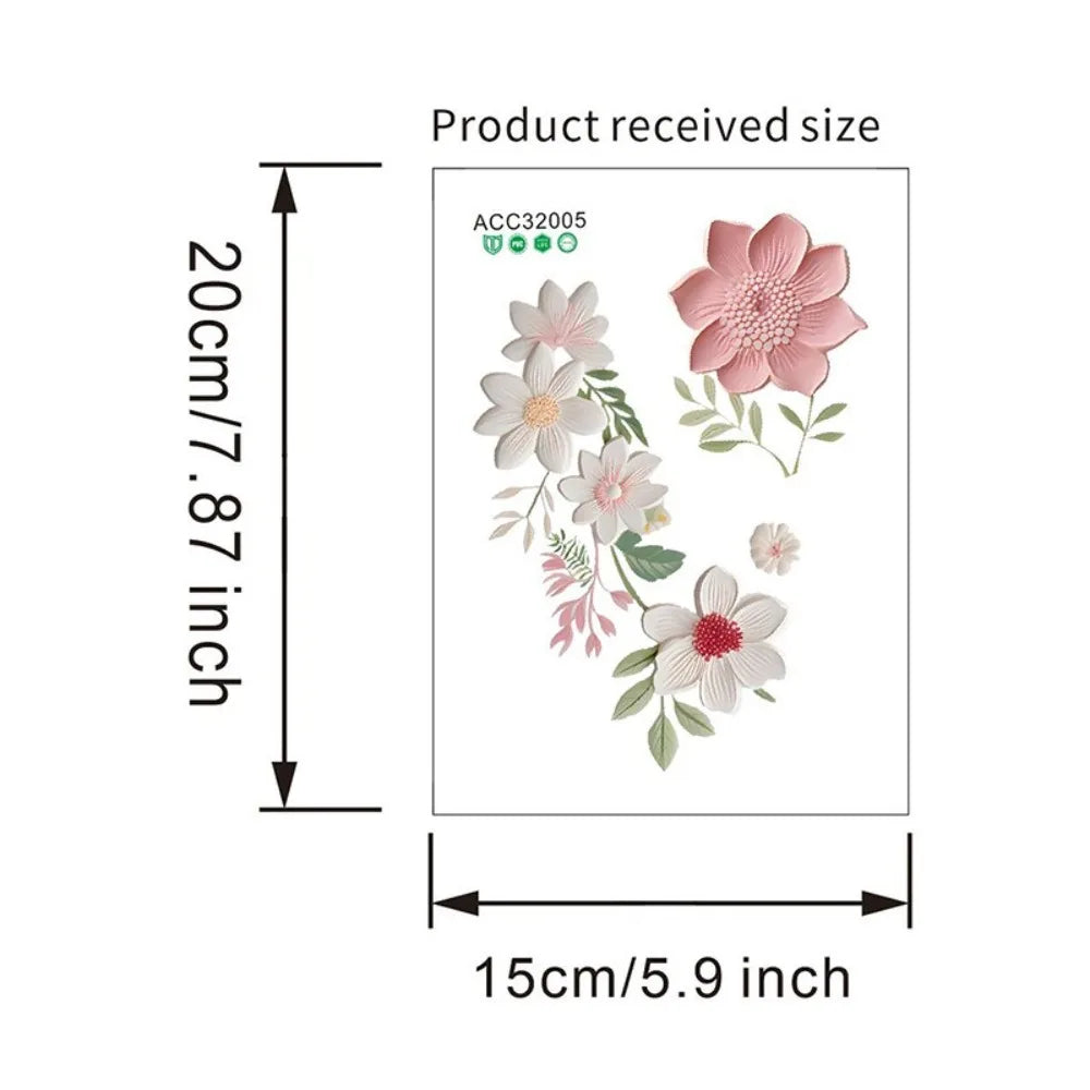 Beautiful Flowers Switch Wall Sticker PVC DIY Waterproof Removable
