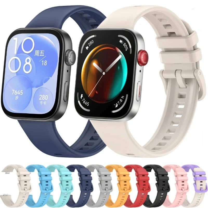 Silicone Strap for Huawei Watch Fit 4 / Fit 3 Colorful Buckle
