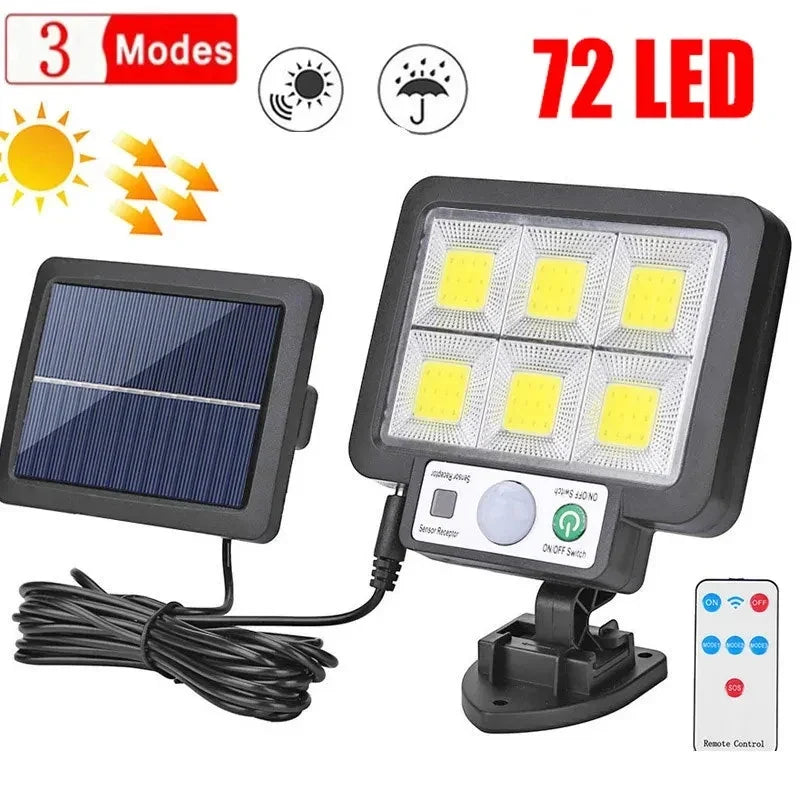 Solar LED Wall Light with Motion Sensor – 3-Mode Outdoor Lamp