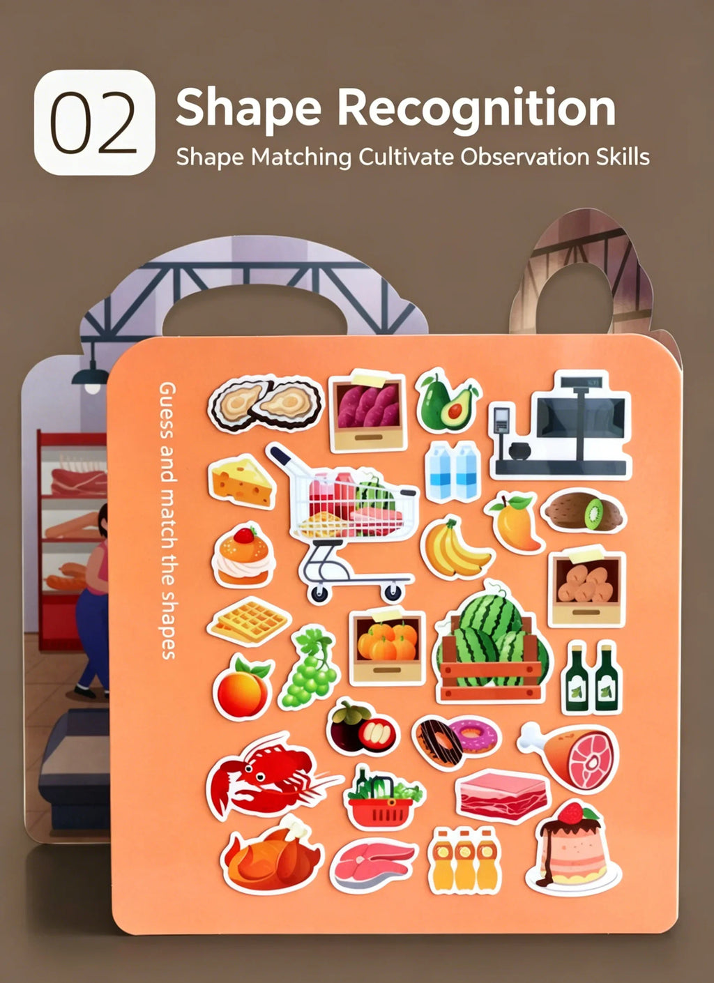 Reusable Sticker Books Kids Ages 3-6 Portable Travel Activity Book