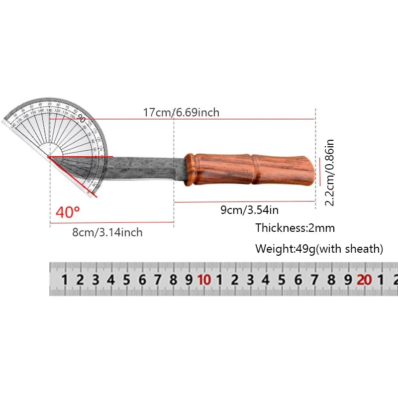 Damascus Pattern Utility Knife – Stainless Steel Paring Knife