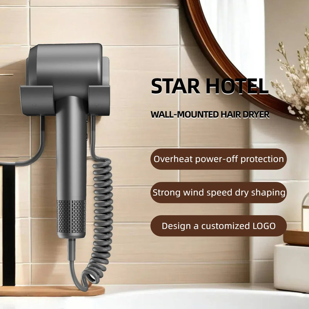 HOMEFISH 1600W Negative Ion Hair Dryer | Wall-Mount Salon Blowout