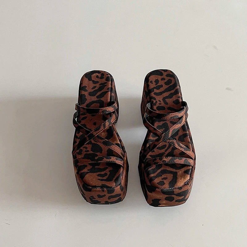 Women's Platform Wedge Slide Slippers – Open Toe Summer Shoes