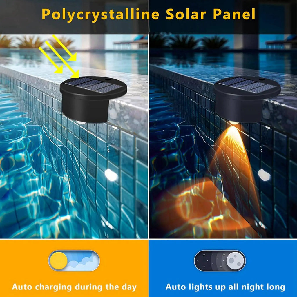Solar Pool Edge Lights 8-Pack | Color-Changing Wireless Deck