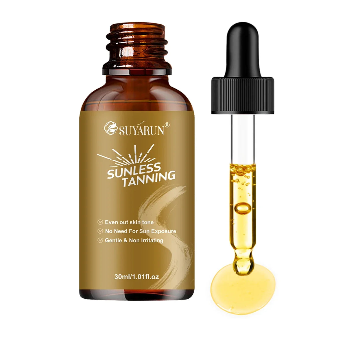 SUYARUN Self-Tanning Serum – Streak-Free Bronze Glow Face & Body