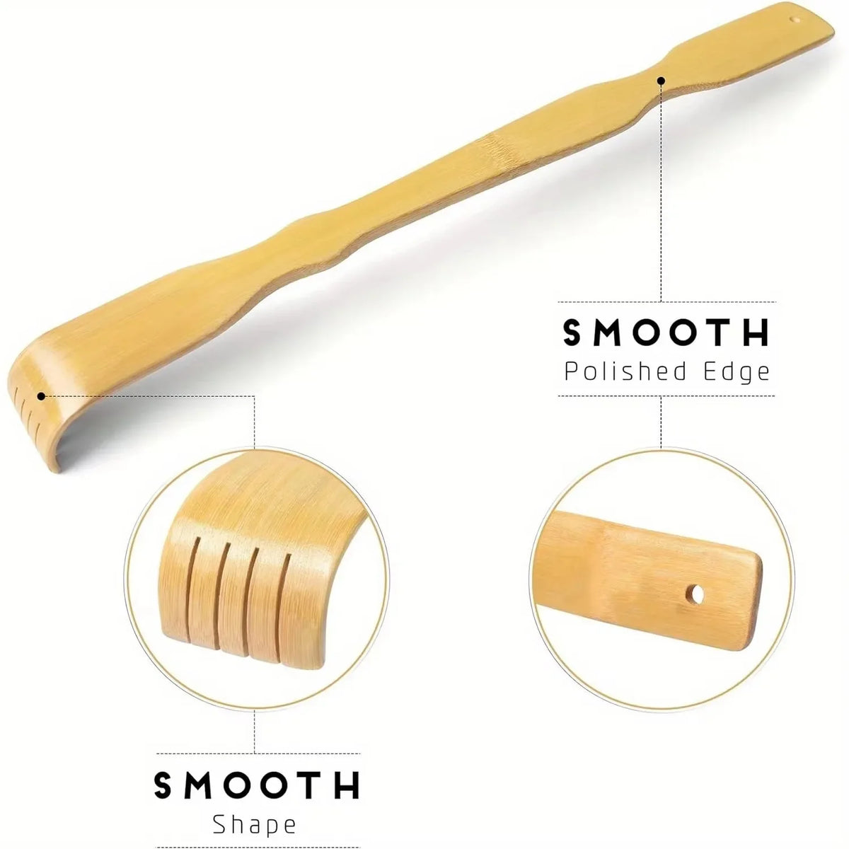 Bamboo Back Scratcher Aid Stick Scratching Massage Roller Long Wooden