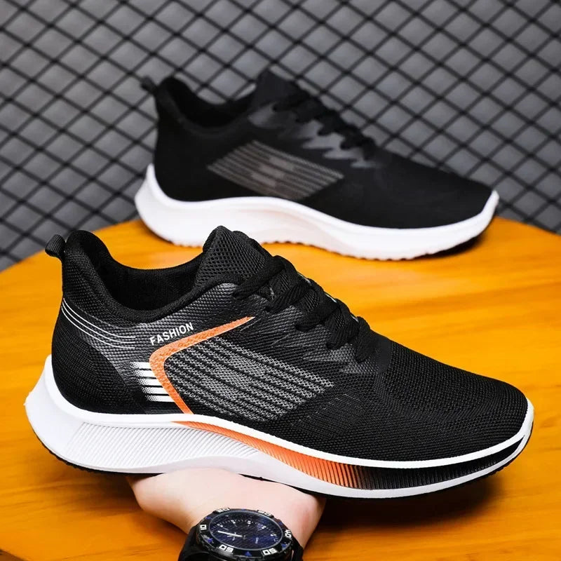 Men's Breathable White Sneakers | Casual Walking Sports Shoes